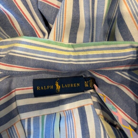 Ralph Lauren Mens Striped Pony Embroidered Button Down Shirt Size XLT - Picture 6 of 6